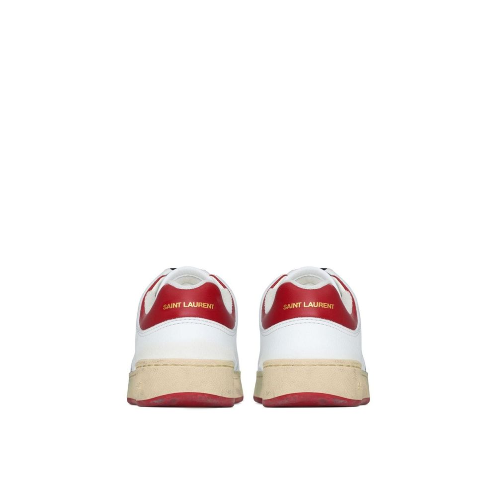 Saint Laurent White Calfskin Low Top Sneakers
